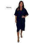 V Neck Twist Knot Midi Dress