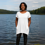 Long Be Kind Dipped-Hem T-Shirt with Side Pockets