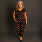 Zig Zag Print Cowl Neck Jumpsuit